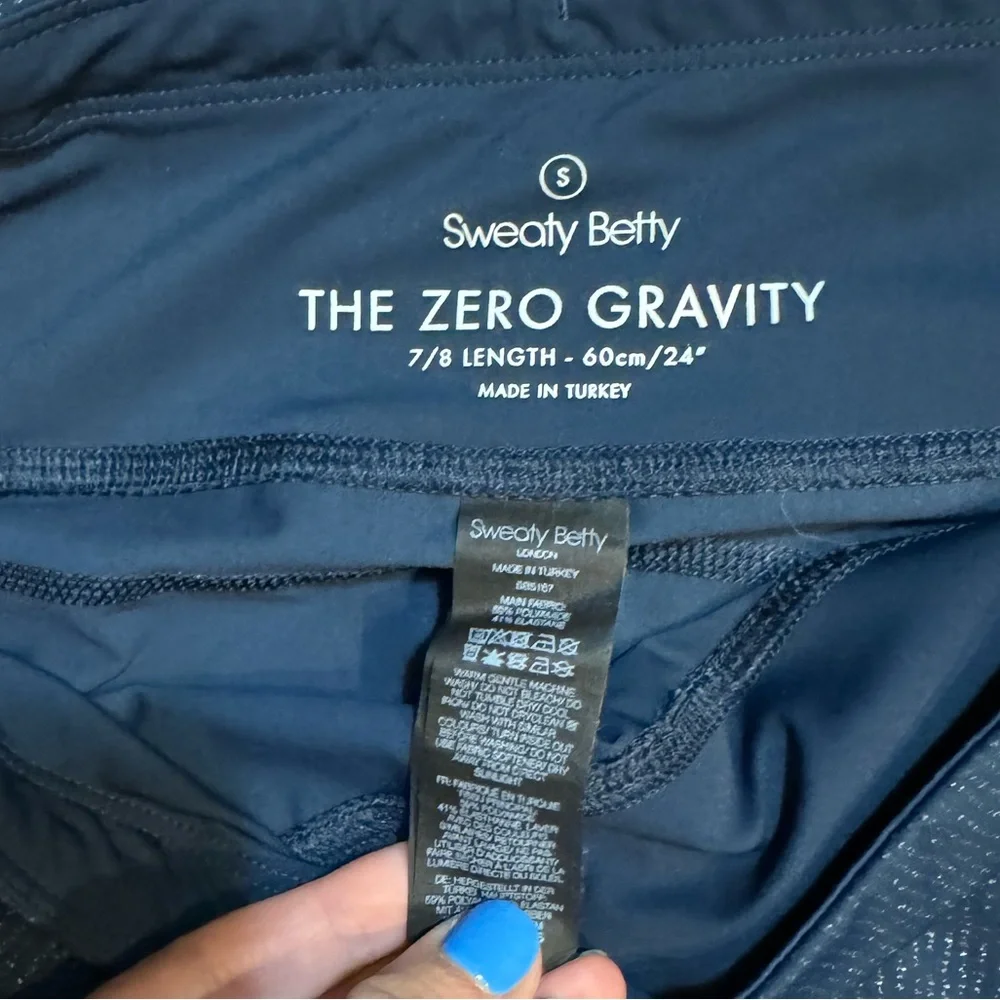 SWEATY BETTY ZERO GRAVITY HIGH WAISTED GLITTER RUNNING 7/8 LEGGINGS SMALL
